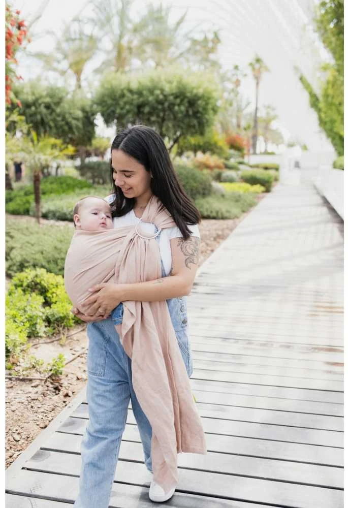 Boba Nosida BOBA Ring Sling, Peony Rožinė