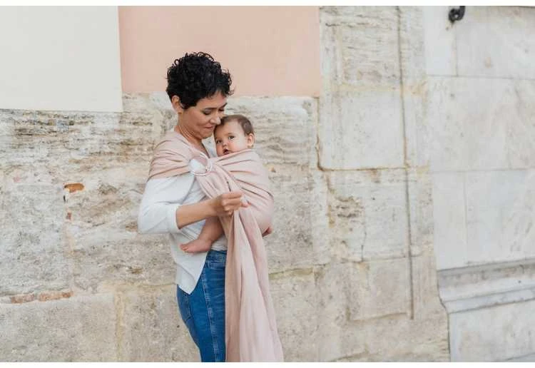 Boba Nosida BOBA Ring Sling, Peony Rožinė