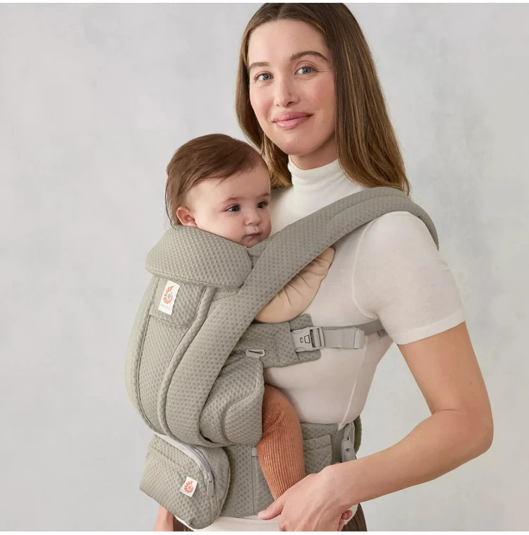 ERGOBABY OMNI DELUXE Mesh lopšys, minkštas alyvuogių spalvos