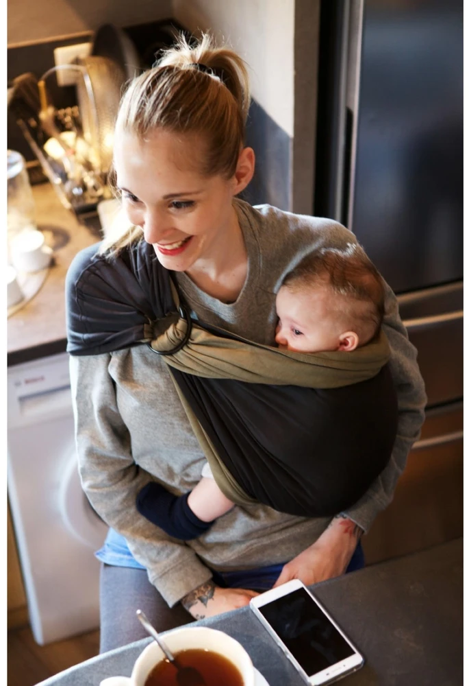 LOVE RADIUS No Knot Little Wrap, Antracite/Olive