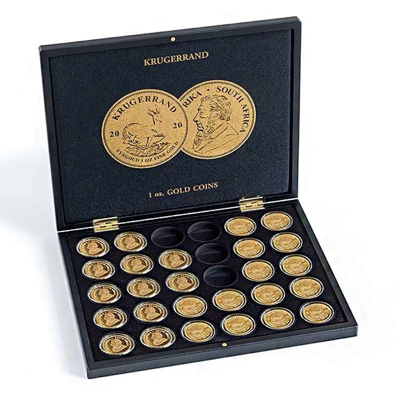 Dėžutė 30 x 1 oz auksinėms Krugerrand monetoms su kapsulėmis