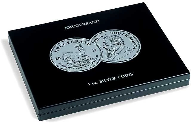 Dėžutė Pietų Afrikos 1 oz Krugerrand sidabrinėms monetoms
