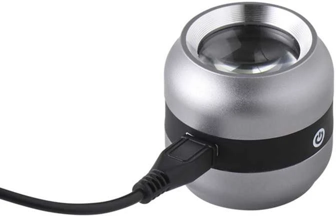 Didinamasis stiklas su integruota matavimo skale LED ir UV apšvietimu 10x