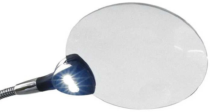 Dviejų lęšių pastatomas padidinimo stiklas su LED lempa 2,5x, 5x