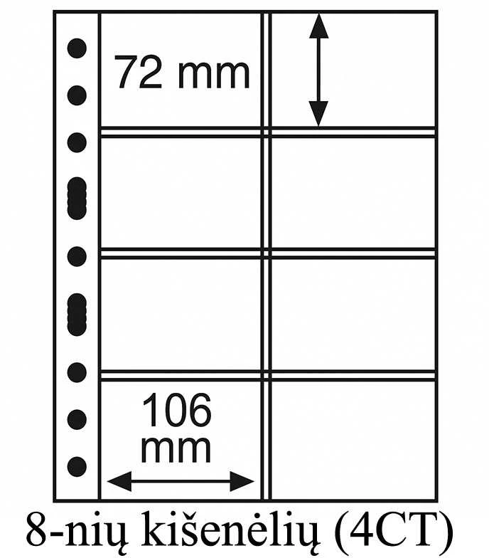Įmautės "Grande" (9-ių kišenėlių (3/3C) Kortoms)