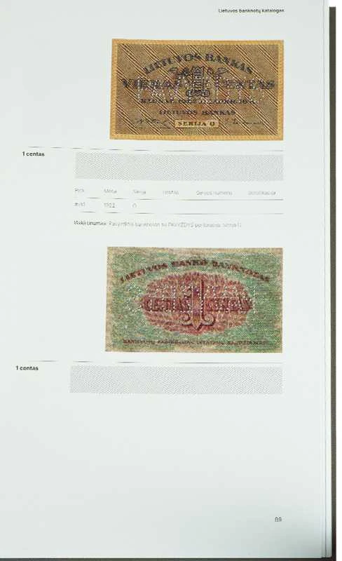 Lietuvos banknotų katalogas (1 Dalis)