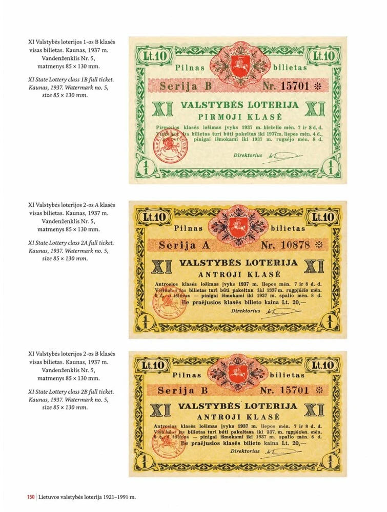 Lietuvos Valstybės loterija 1921-1991 katalogas su autoriaus dedikacija