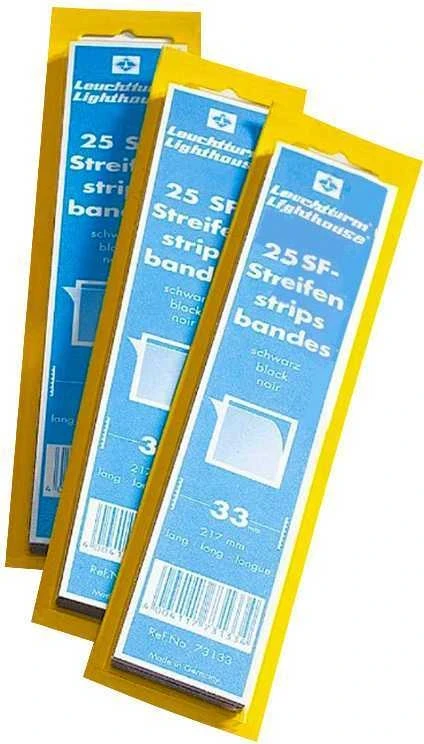 Skaidrios filatelinės juostos pašto ženklams 25 vnt (Vokietija) (217 x 41 mm.)