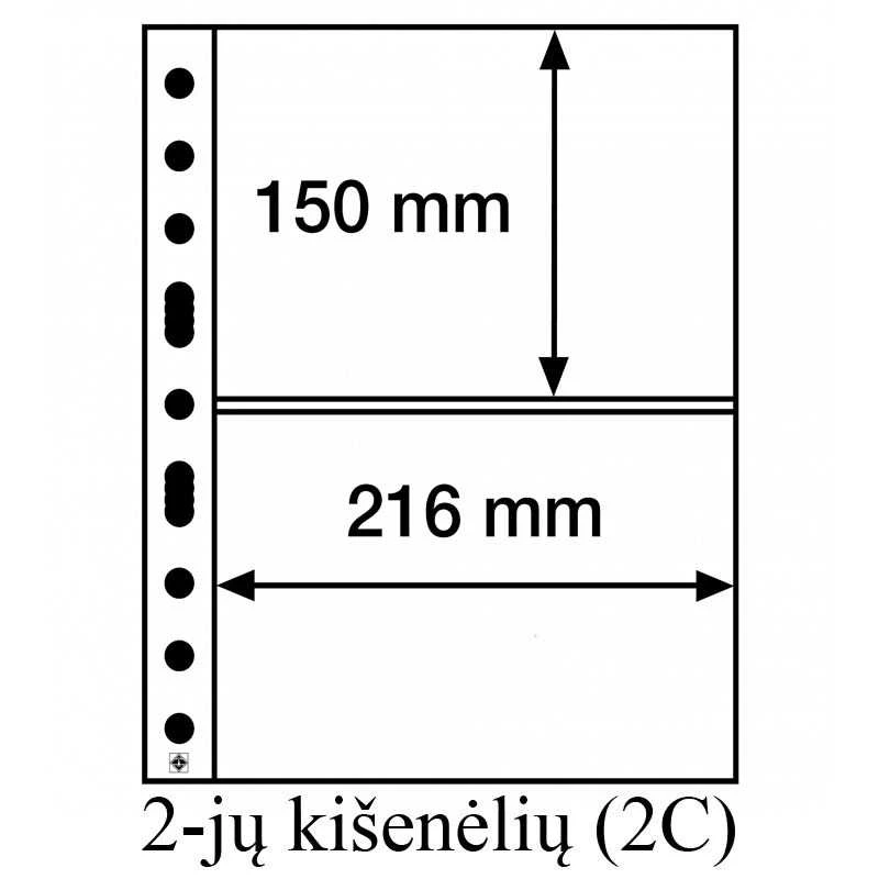 Skaidrios Atvirukams įmautės "Grande Easy" (4-ių stačiakampių kišenėlių įmautė (2CT) Atvirutėms)