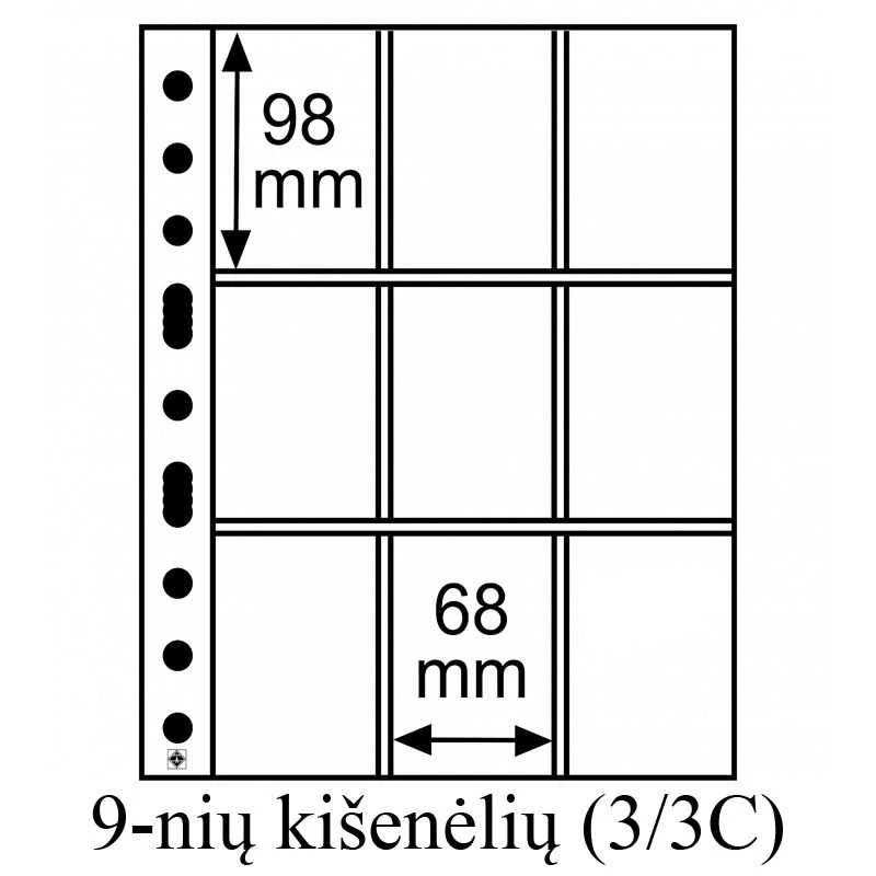 Skaidrios Atvirukams įmautės "Grande Easy" (4-ių stačiakampių kišenėlių įmautė (2CT) Atvirutėms)