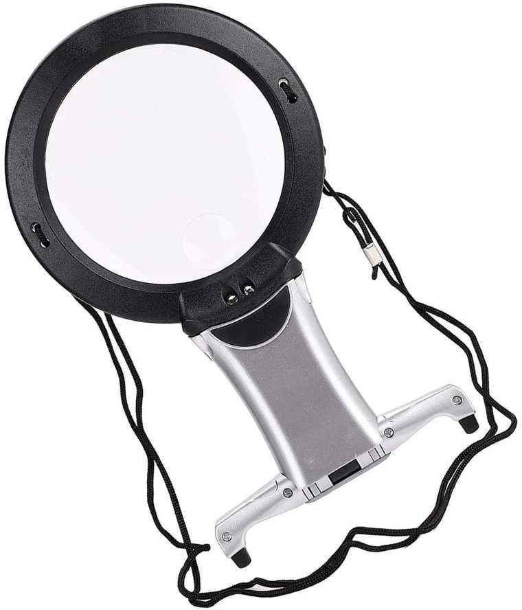 Universalus didinamasis stiklas su LED apšvietimu 2x 6x