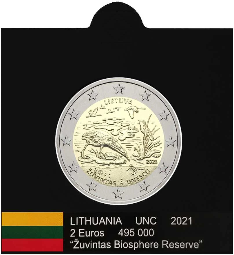 Vėliavėlės-lipdukai euro monetoms holderiuose (tik 2021 m.) (Balta)