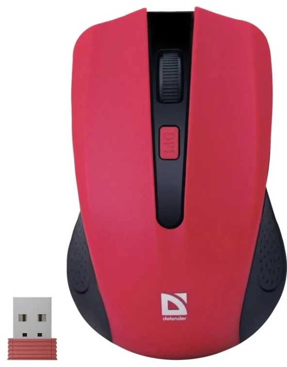 DEFENDER Optinė belaidė pelė Accura MM-935 red 4 buttons 800-1600 dpi