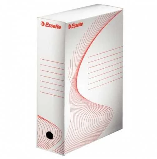 Archyvinė dėžė Esselte Speedbox FSC, 10cm, kartoninė, baltos-raudonos spalvos