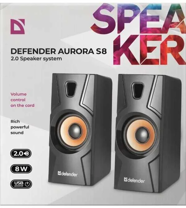 Kompiuterio kolonėlės Garsiakalbiai - Defender Aurora S8 2.0 8W USB