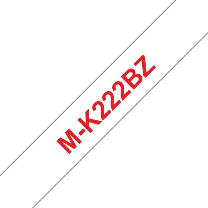 Brother MK-222BZ plastikinė ženklinimo juosta / 9 mm, 8 m Raudonas ON Baltas nelaminuota