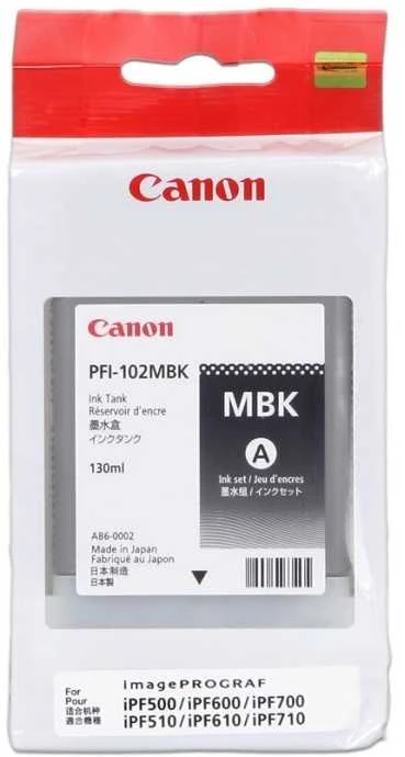 Rašalas Canon PFI102MB matte juodas pigment | 130ml | LP17/LP24/iPF500/iPF6XX
