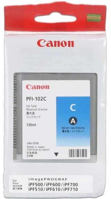 Rašalas Canon PFI102C cyan dye | 130ml |LP17/ LP24/ iPF500/ iPF6X0/iPF7X0