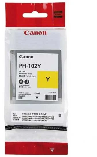Rašalas Canon PFI102Y yellow dye | 130ml | LP17/LP24/iPF500/iPF6X0/iPF7X0