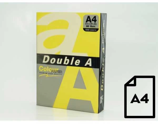 Double A Spalvotas popierius Dvigubas A, 80g, A4, 500 lapų, Citrininis