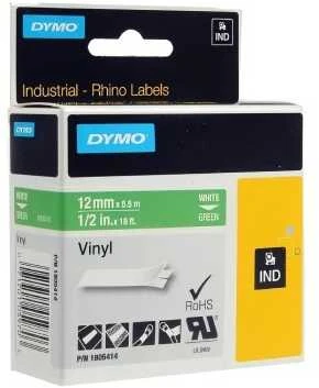 Rhino Professional. žymėjimo juosta, 12mm, baltas tekstas ant žalios juostos, 5,5 m DYMO / 1805414