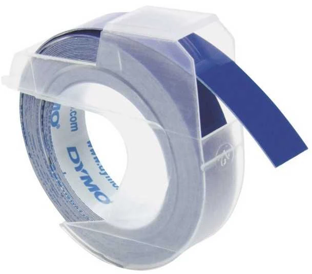Juostelė DYMO, 9x3mm, plastikinė Balta/Mėlyna