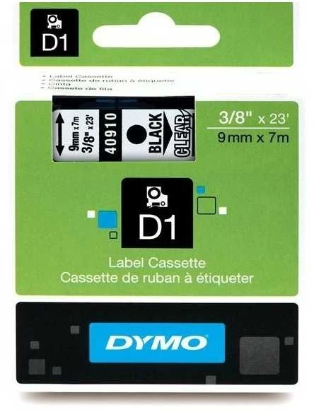 Juostelė DYMO D1 9mm x 7m, juoda ant permatomo / S0720670 40910