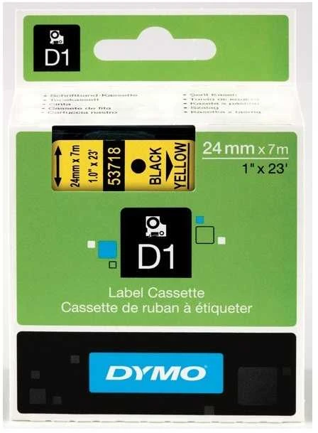 Juostelė DYMO D1 24mm x 7m, juoda ant geltono / S0720980 53718