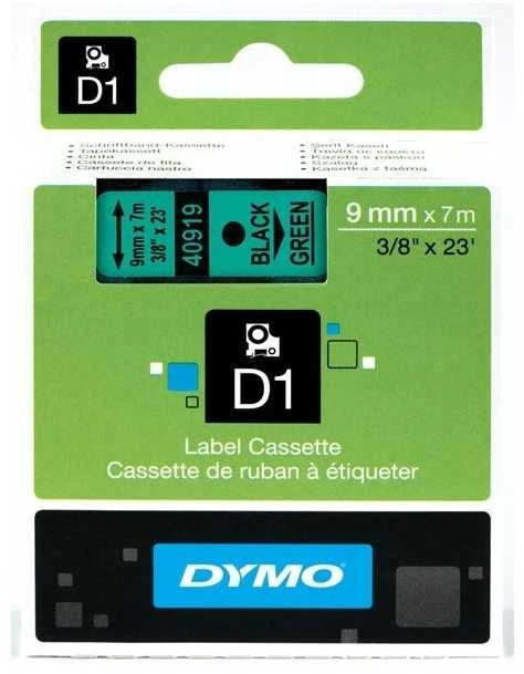 Juostelė DYMO D1 9mm x 7m, juoda ant žalio / S0720740 40919