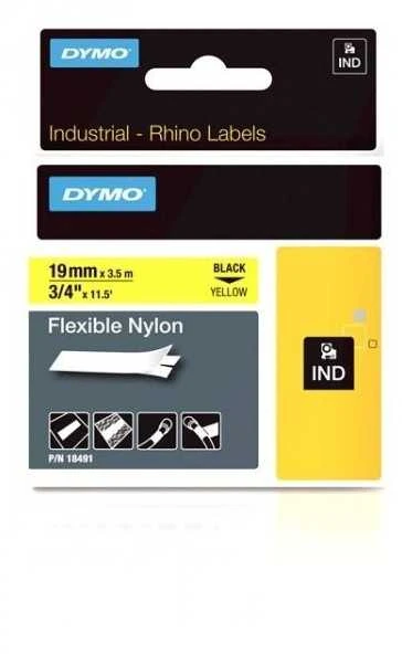 DYMO Rhino Nailono Juostelė 19mm x 3.5m / juodas ant geltonos (18491)