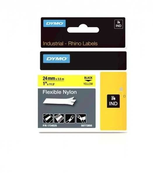 Rhino Professional, žymėjimo lankstaus nailono juosta, 24 mm, juodas tekstas ant geltonos juostos, 3,5 m DYMO / 1734525
