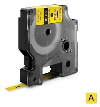 DYMO 18052 RHINO Termo vamzdelis 6mm x 1,5m (geltona / juodas šifras)