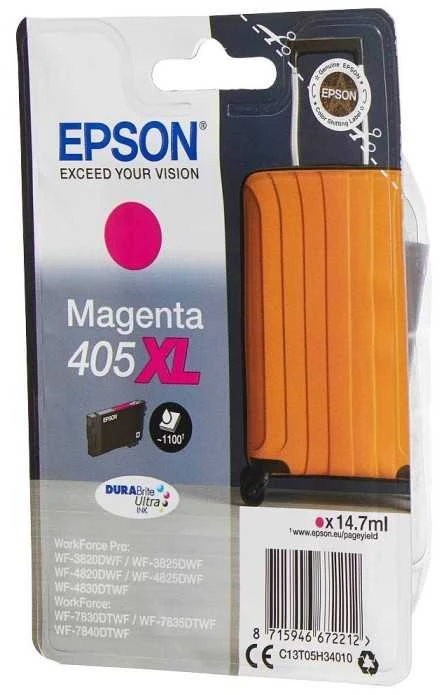 Epson 405XL (C13T05H34010) kasetė rašaliniams spausdintuvams, Purpurinė (1100 psl.)