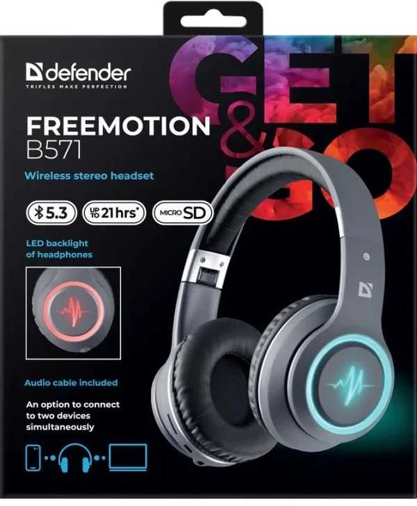 Belaidės Ausinės - DEFENDER Freemotion B571 LED