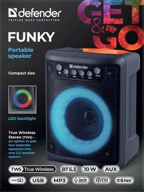Kompiuterio kolonėlės Defender Stilingas 10 W „Bluetooth“ garsiakalbis