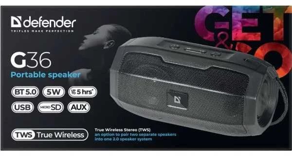 Garsiakalbis DEFENDER G36 BLUETOOTH 5W FM/USB/TF/AUX