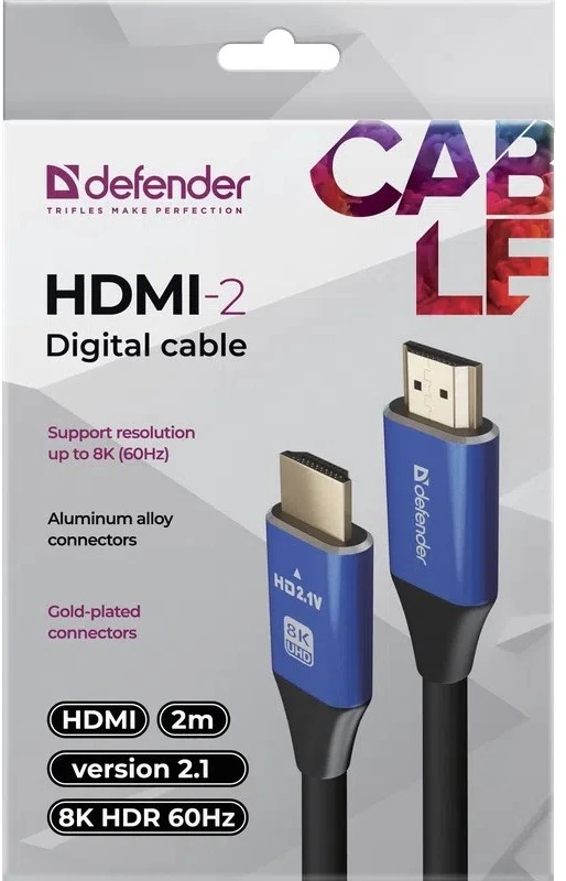 Kabelis Defender HDMI-HDMI v2.1 M/M 2m (87331)