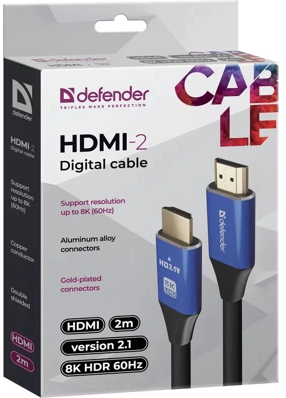 Kabelis Defender HDMI-HDMI v2.1 M/M 2m (87331)