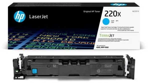 „Hewlett Packard“ (HP) HP 220X žalsvai mėlyna originali „LaserJet“ dažų kasetė