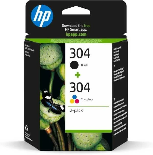 Hewlett Packard (HP) HP 304 2 vnt. Juodas/Tri-color Original Ink Cartridges