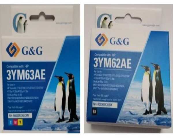 G&G XXL rašalo kasečių rinkinys (2 vnt.), skirtas HP 305XL / 3YM62AE + 3YM63AE spausdintuvams