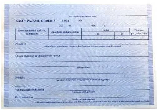 Kasos pajamų orderis, A5 (2x50) 0720-008