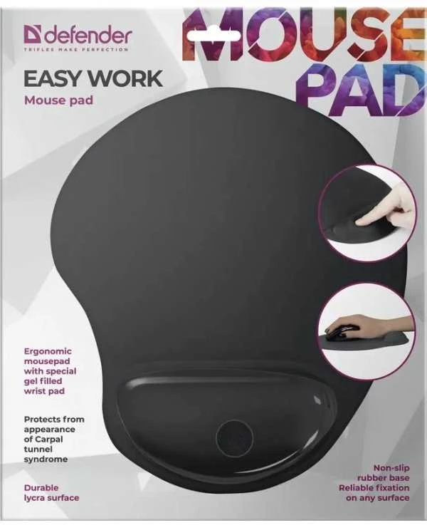 Kilimėlis DEFENDER Pelė pad Easy Work juodas, lycra, 260х225х5 mm