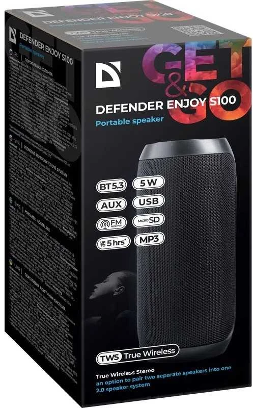 Defender Enjoy S100 nešiojama kolonėlė, Juodos spalvos