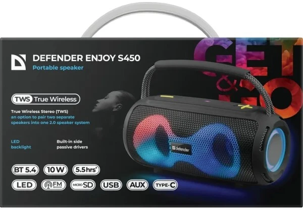 Kompiuterio kolonėlės Defender Nešiojama kolonėlė Enjoy S450 (AVDFG1B50730)