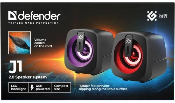 Kompiuterio kolonėlės PC SPEAKERS DEFENDER J1 2.0 6W LED USB Juodas