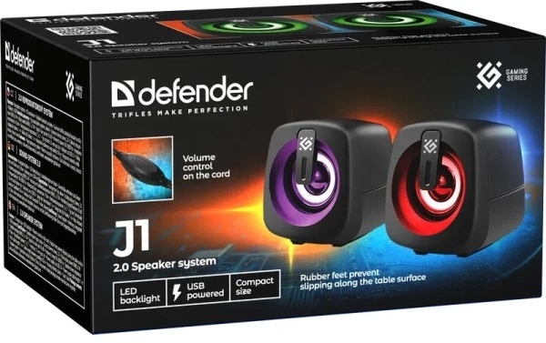 Kompiuterio kolonėlės PC SPEAKERS DEFENDER J1 2.0 6W LED USB Juodas