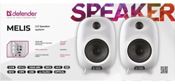 Kompiuterio kolonėlės Defender Nešiojama kolonėlė MELIS 2.0 Baltas (AVDFG2B00280)