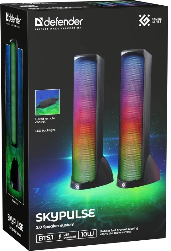 Kompiuterio kolonėlės „Defender Skypulse 2.0“ 60 W kompiuterio garsiakalbiai + „Bluetooth RGB“