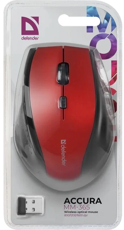 Pelė Defender Accura MM-365 raudona